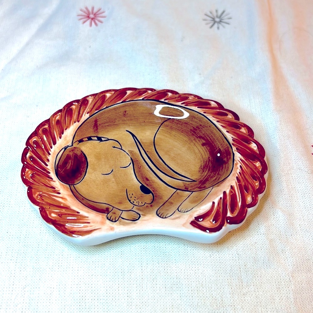 Brown Dog Trinket Ring Dish